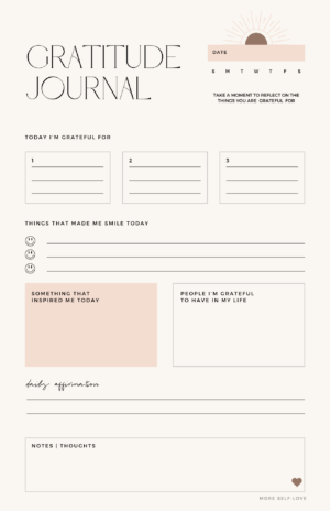 Gratitude Journal Sheets